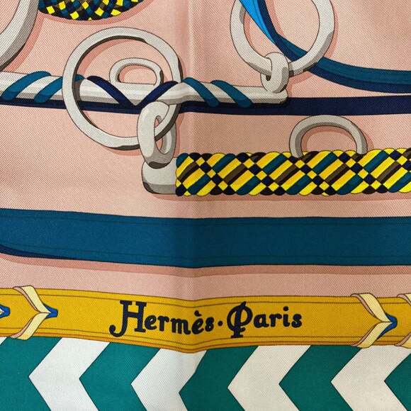 HERMES Authentic Black Silk Scarf - Picture 3 of 7